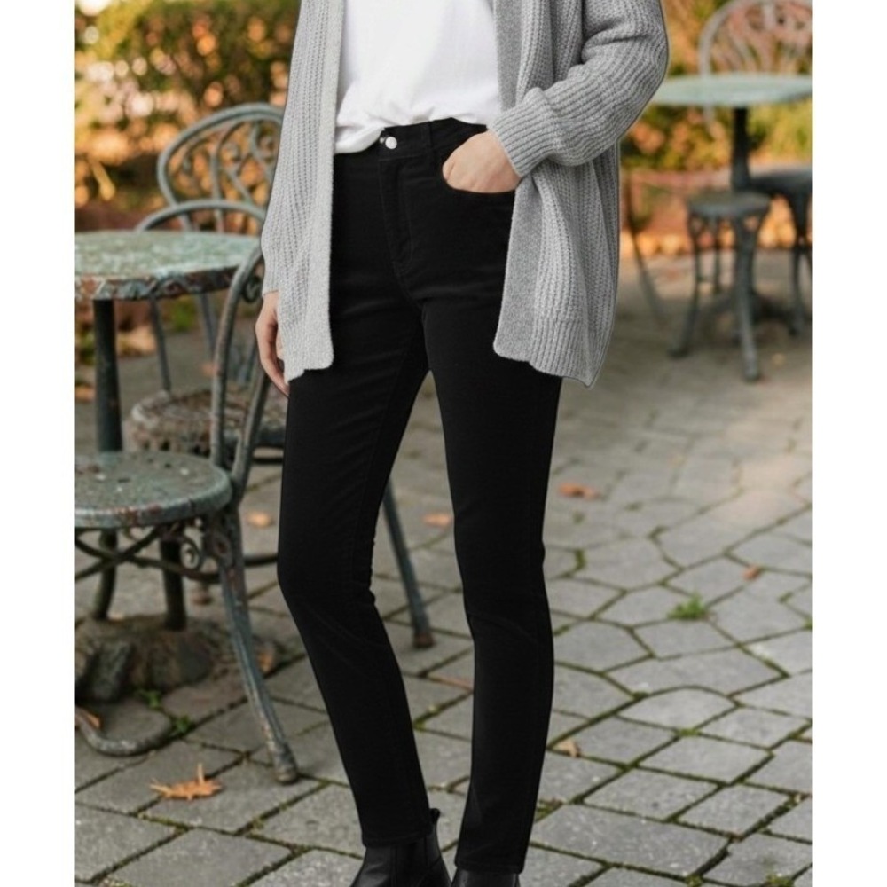 Ann Taylor Womens 10 NWT Black Corduroy Skinny Pants Office Siren Dark Academia